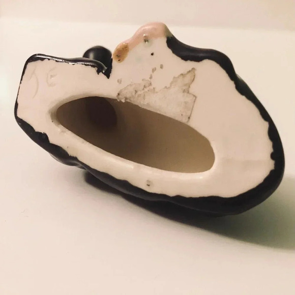 Vintage Ceramic Bull Cow Figurine Black 3.5  Inch Long Figure - Picture 7 of 9